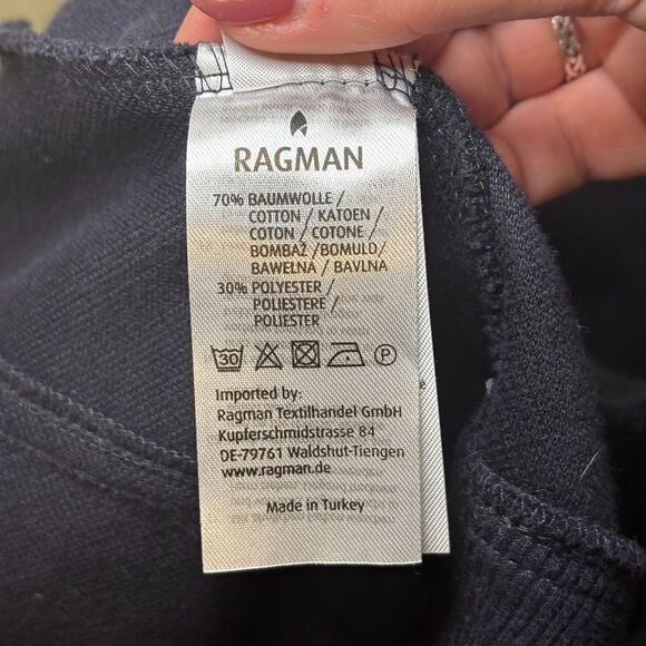 Ragman Full Zip Up Knit Sweater Navy Blue Size Large - Picture 4 of 4